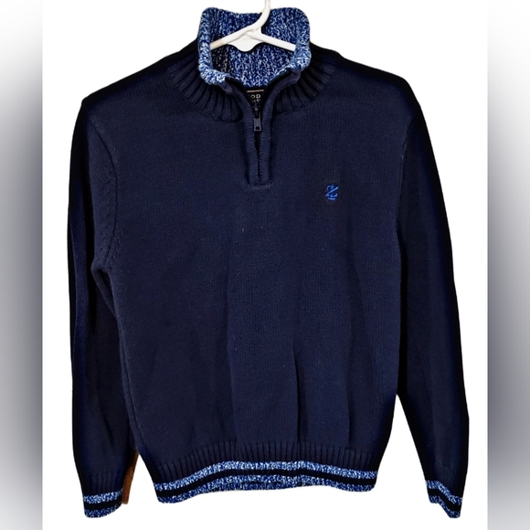 IZOD Toddler Boys Navy 1/4 Zip Sweater - Picture 1 of 3